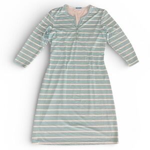 J. McLaughlin Striped Lynn Henley Sheath Catalina Cloth Dress Size: Medium